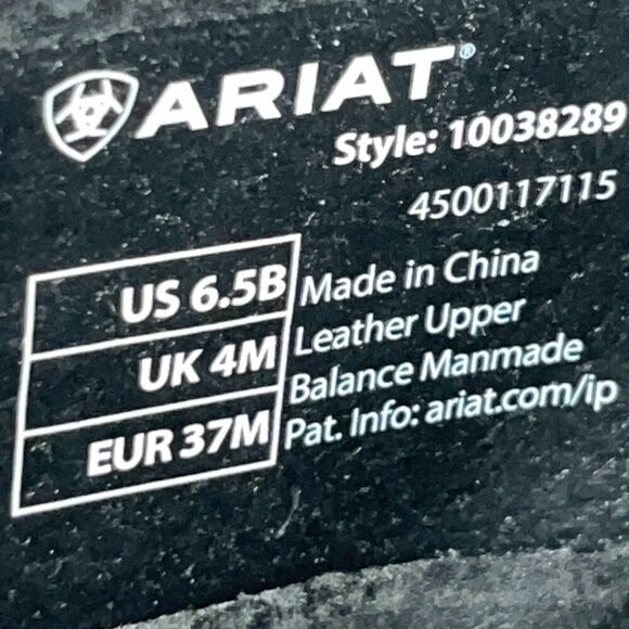 ARIAT SUTTON II WATERPROOF BLACK TALL BOOTS SIDE ZIPPER WESTERN EQUESTRIAN 6.5 - Picture 5 of 10